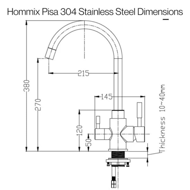 Hommix Ultra UF & Softening Drinking Water Filter with Pisa 304 Stainless Steel