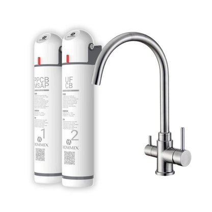 Hommix Ultra UF & Softening Drinking Water Filter with Pisa 304 Stainless Steel