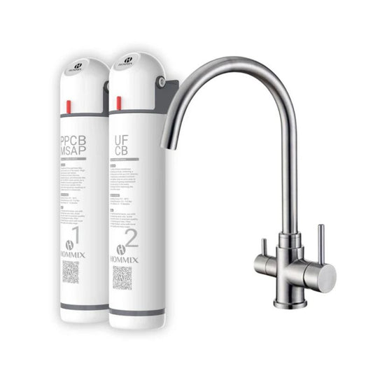 Hommix Ultra UF & Softening Drinking Water Filter with Pisa 304 Stainless Steel