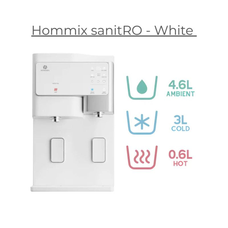 Hommix sanitRO 3-in-1 Luxury Countertop Reverse Osmosis Filtration System - White
