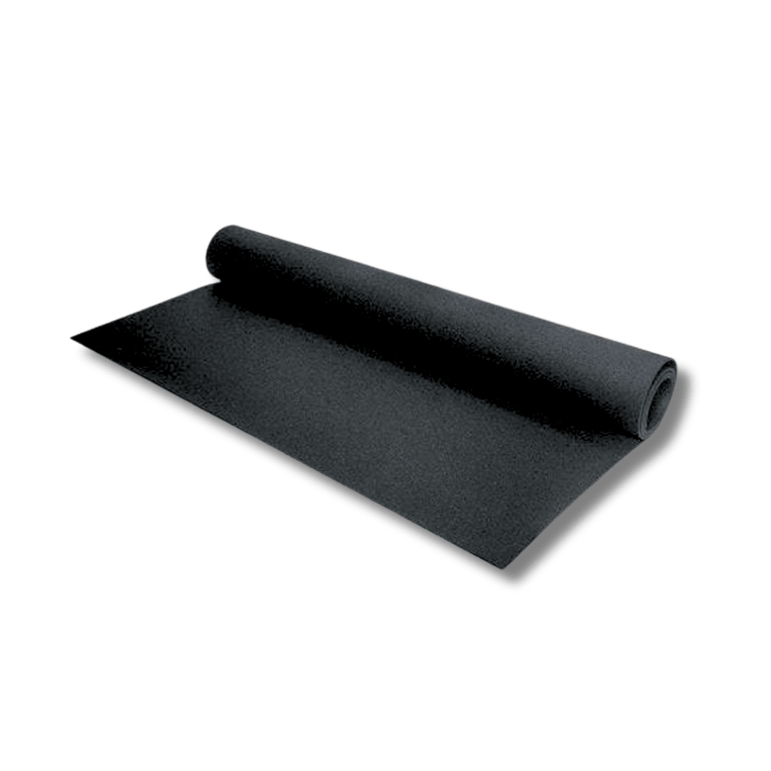 Jet Black Rubber Flooring Roll – 10m²